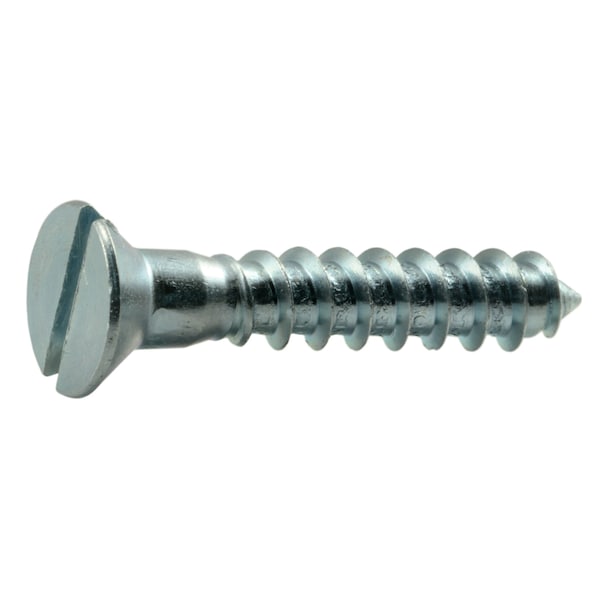 Midwest Fastener Wood Screw, #12, 1-1/4 in, Zinc Plated Steel Flat Head Slotted Drive, 36 PK 61002 - main